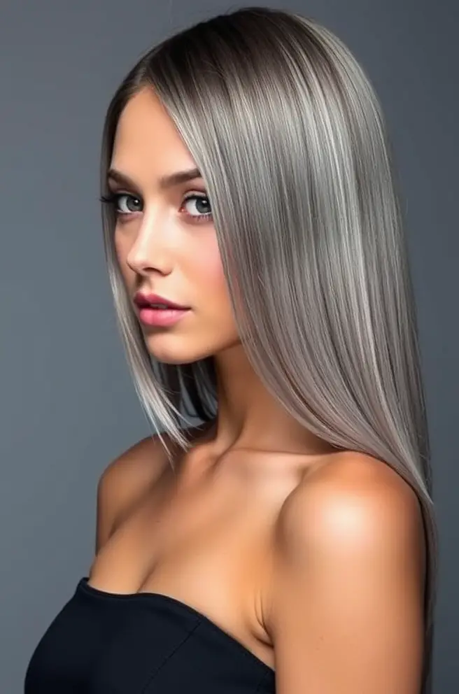 Sleek Gray Hair Straight Style for a Sophisticated Finish