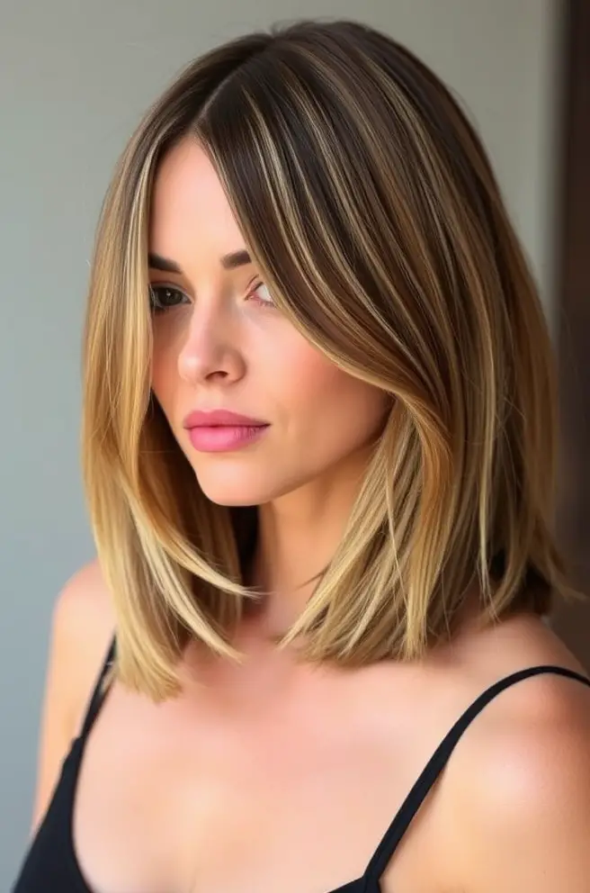 Sleek Layered Shoulder-Length Hair for a Polished Style