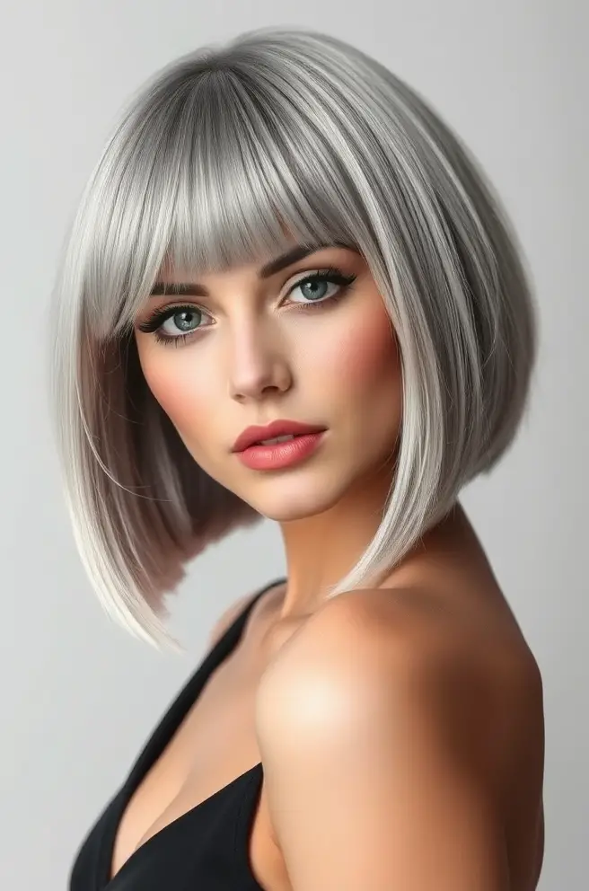 Sleek Silver Bob for Modern Sophistication