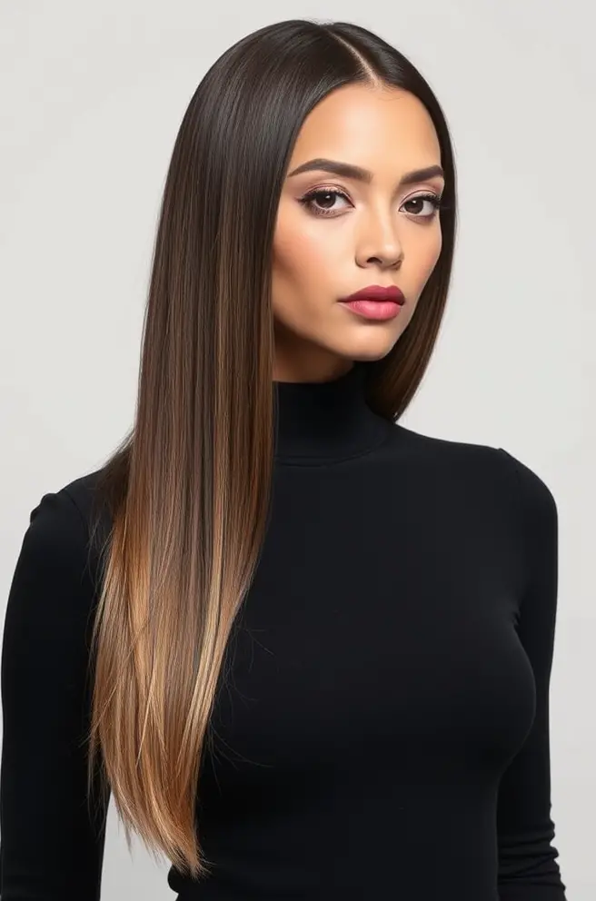 Sleek Straight Look for 2A Hair