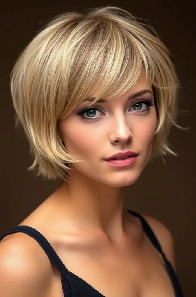 - Soft Layered Short Hair Style for a Feminine Touch