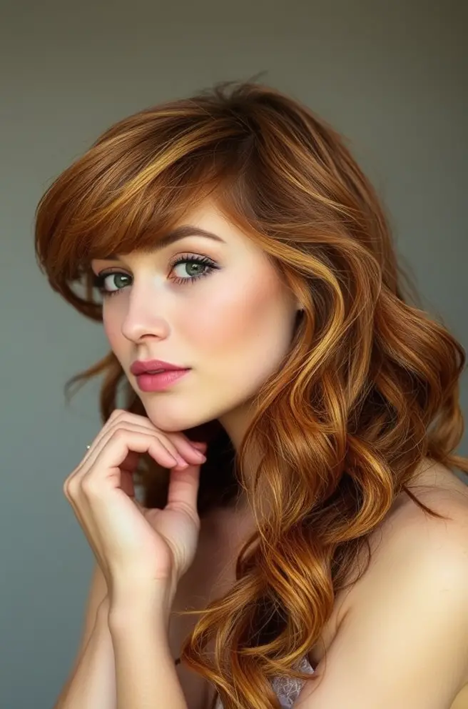 Soft Textured Copper Hair for a Romantic Vibe