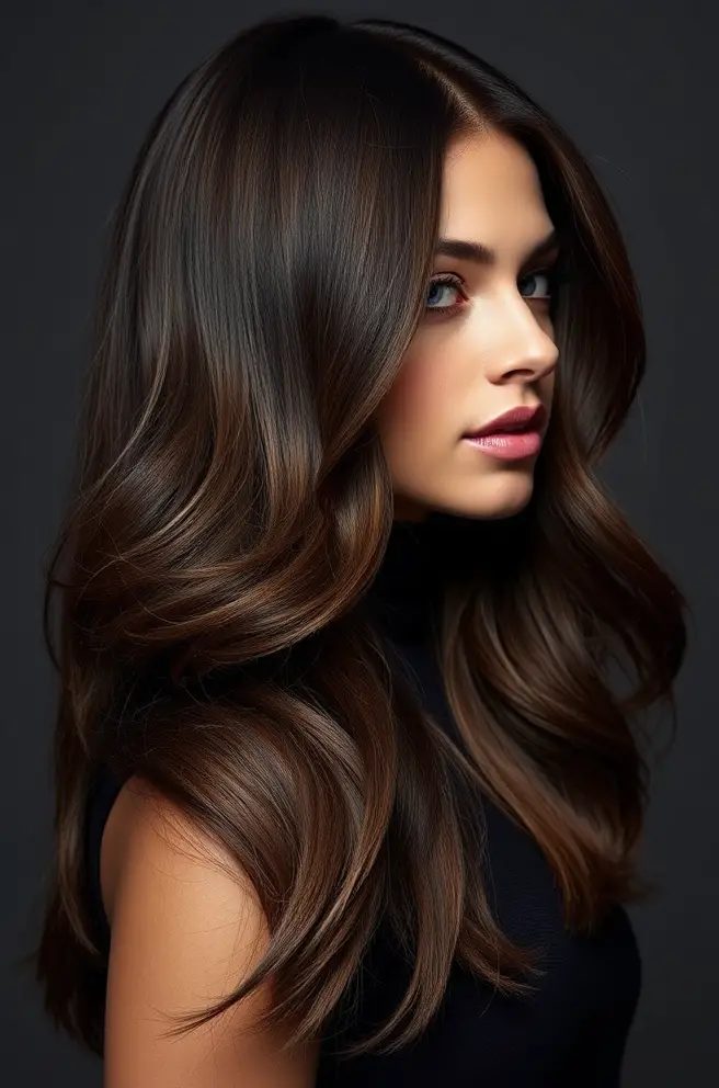 Sophisticated Dark Brown Hair Highlights