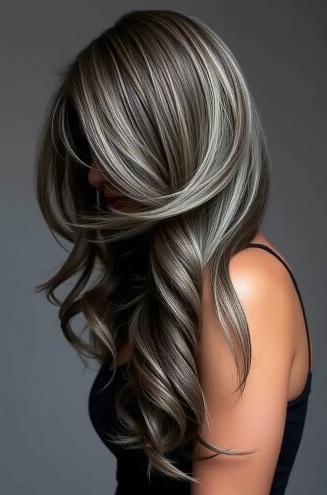 Sophisticated Gray Blending Styles for Dark Hair