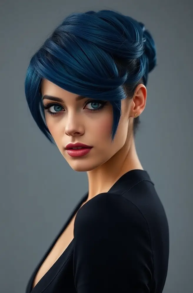 Sophisticated Midnight Blue Hair Styles for Elegance