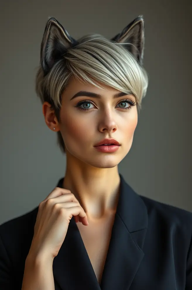 Sophisticated Wolf Cut Short Hair for Professional Settings