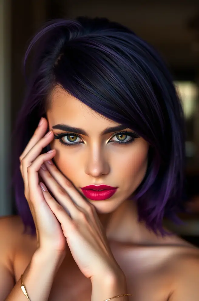 Striking Deep Purple Hair Shades for a Statement