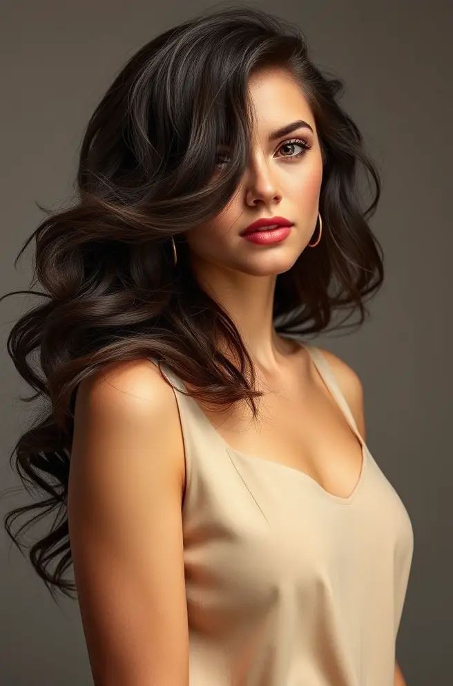 Stunning Dark Brown Hair Waves