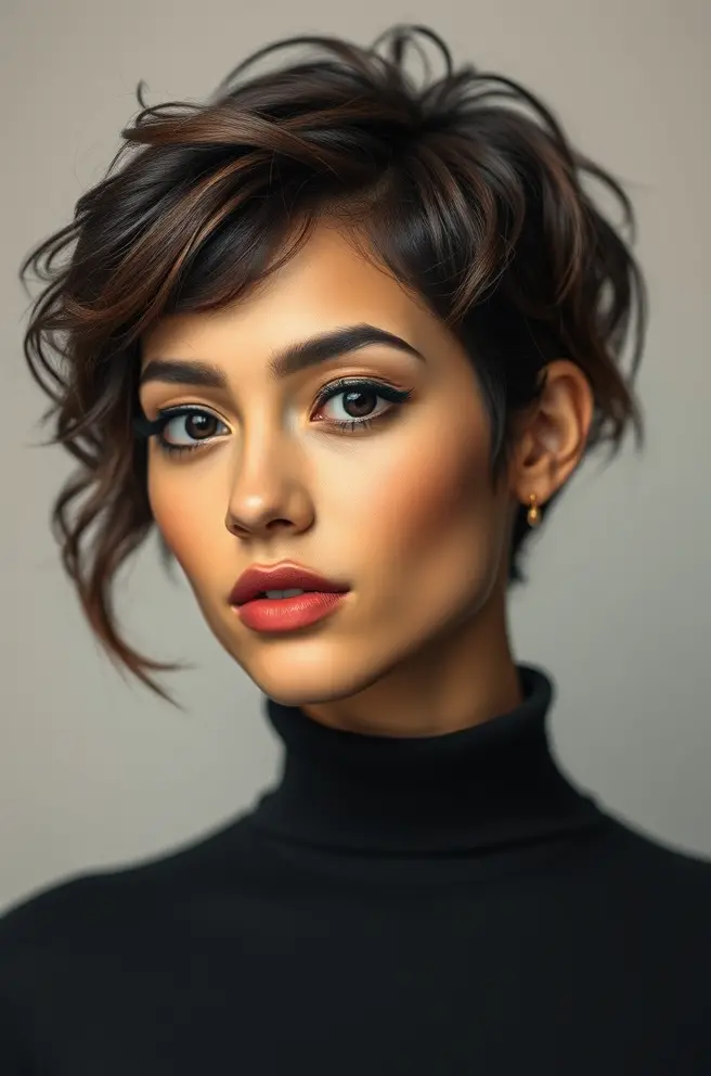 Stunning Short Hair with Bangs for Curly Textures