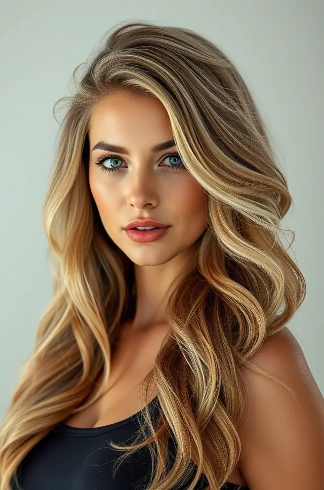 Stunning Wolf Cut Long Hair with Beachy Waves