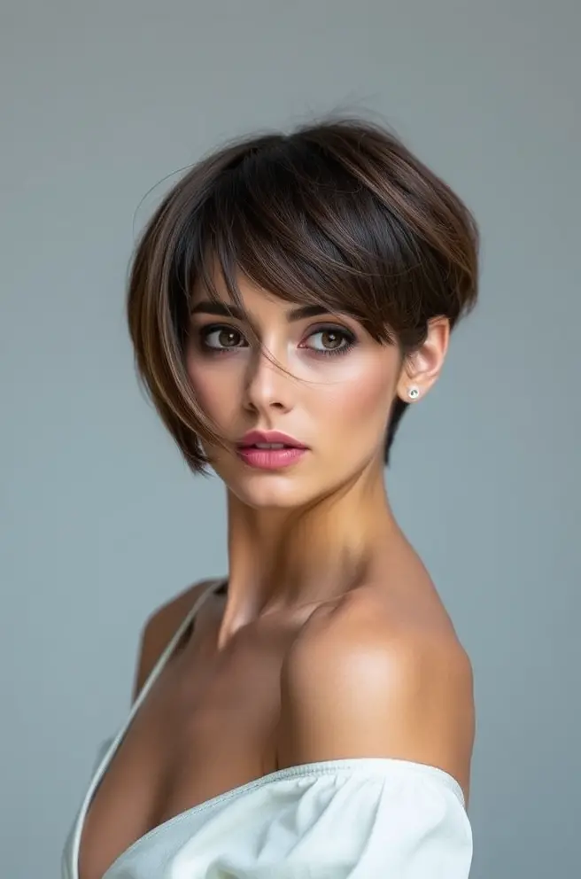 Textured Brunette Lob for Modern Appeal