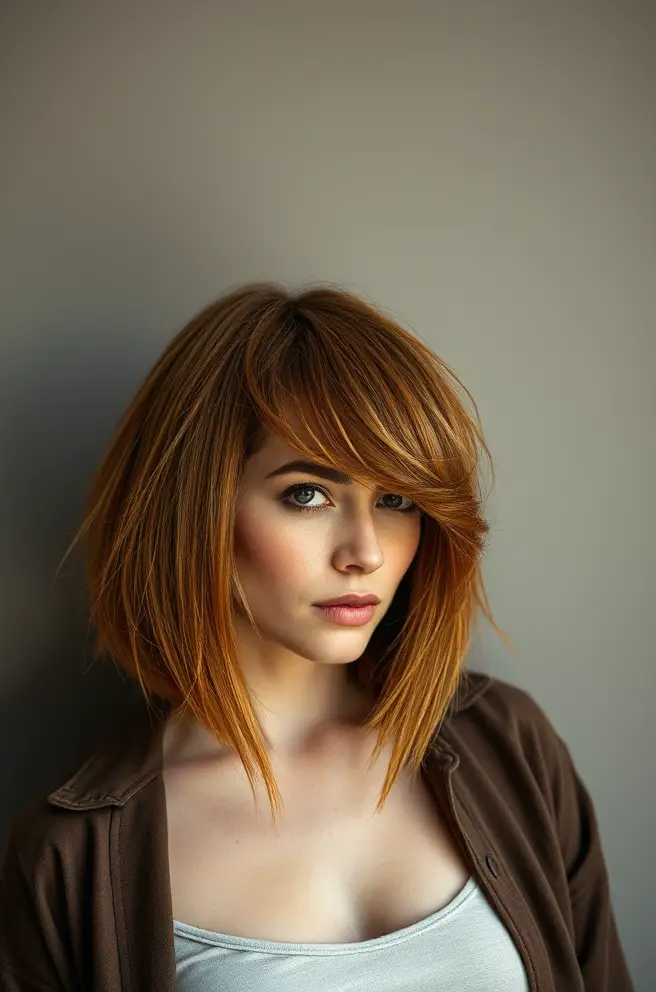 Textured Cowboy Copper Hair in a Bob