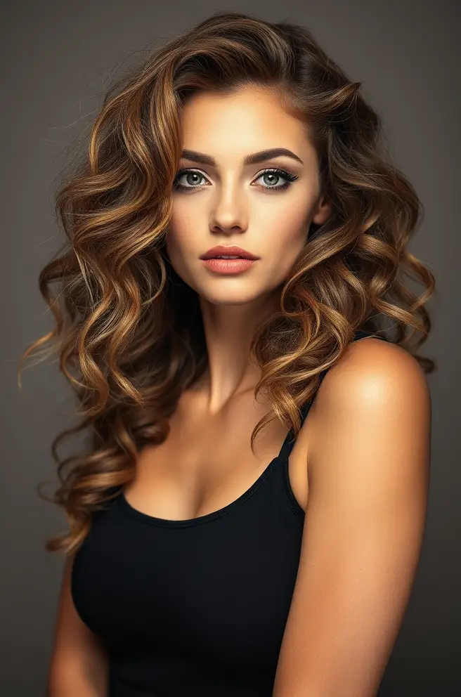 Textured Light Brown Hair with Loose Curls