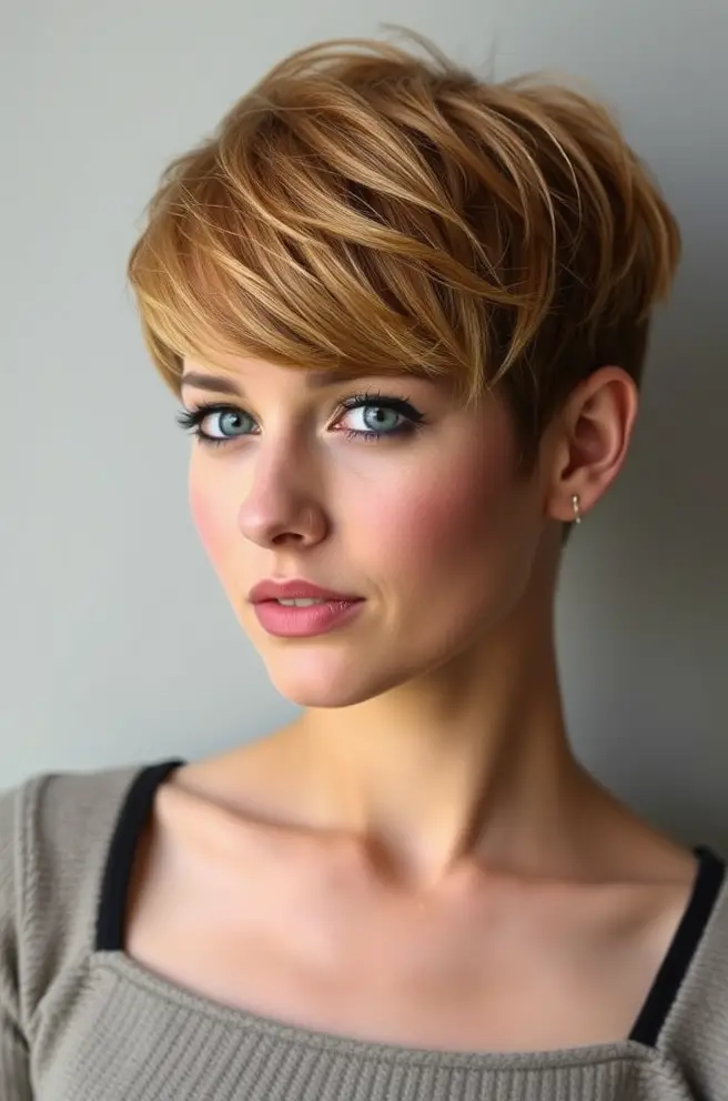 Textured Pixie Cut for Ginger Hair