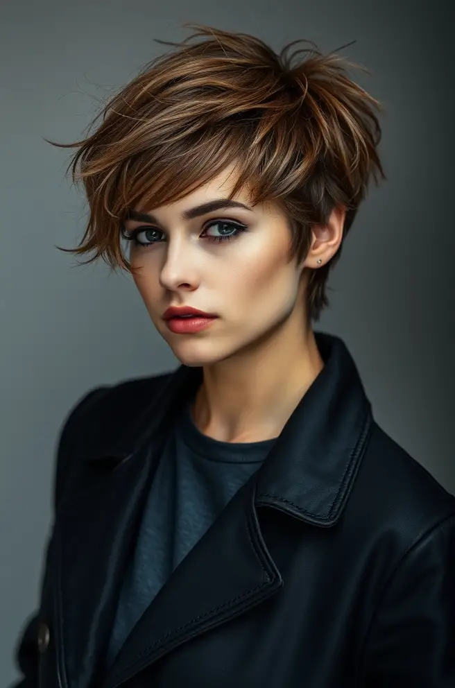 Textured Wolf Cut Short Hair for Effortless Style