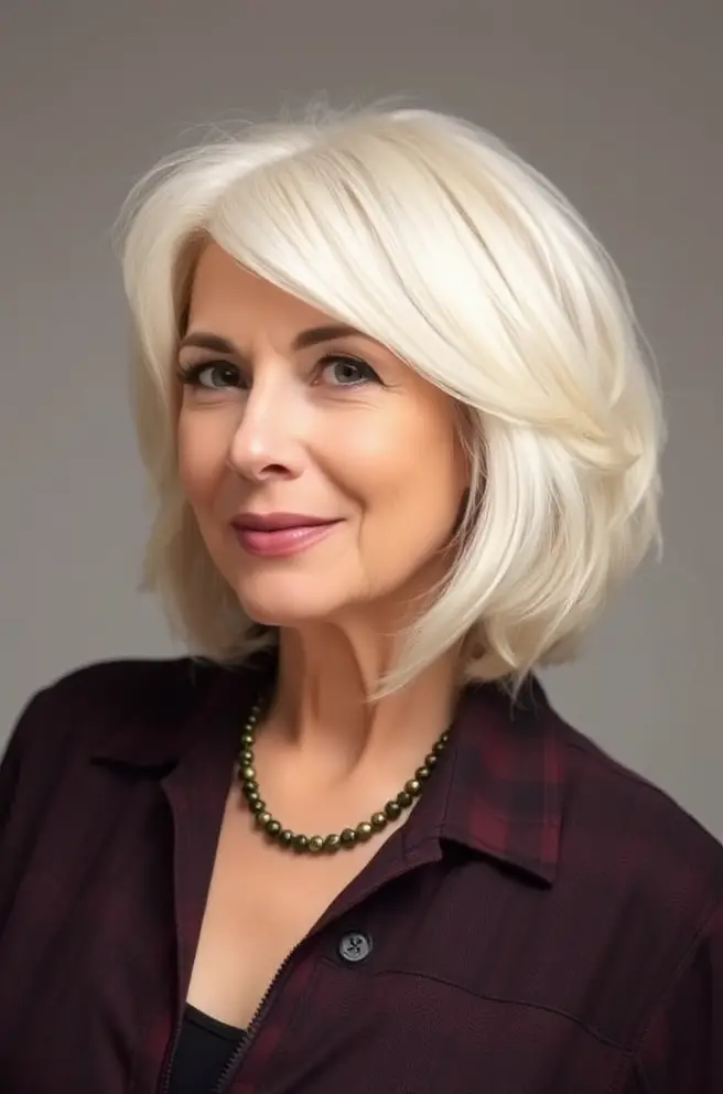 Timeless Shag Hair Style for Women Over 60