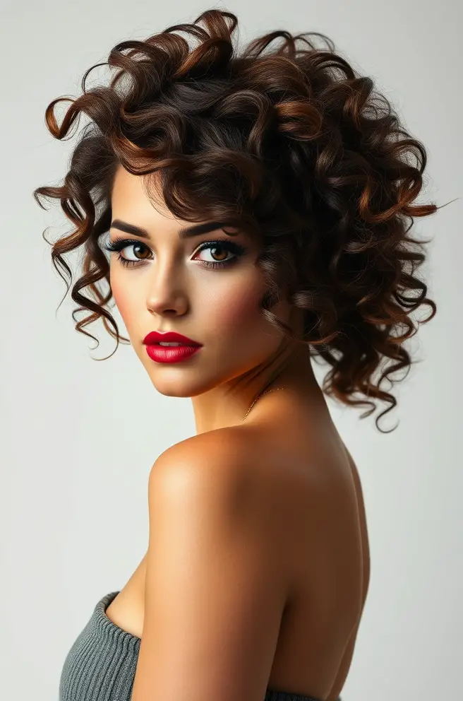 Trendy Curly Hair Mullet for a Bold Look