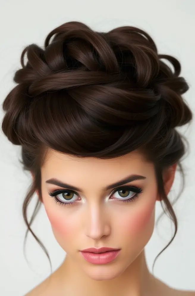 Trendy Dark Brown Hair Updos