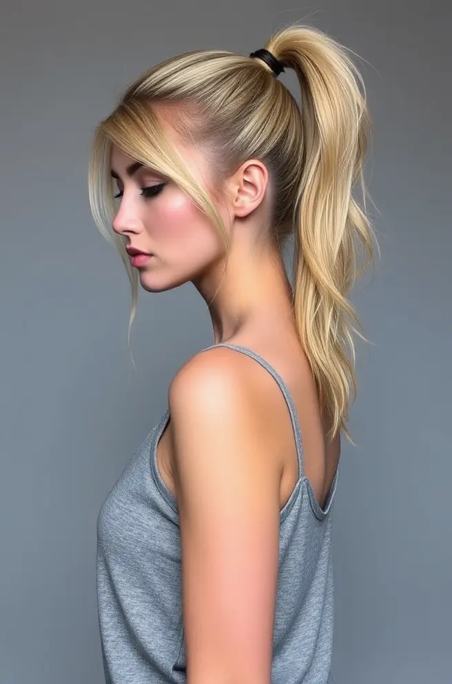 Trendy Ponytail for Dirty Blonde Hair