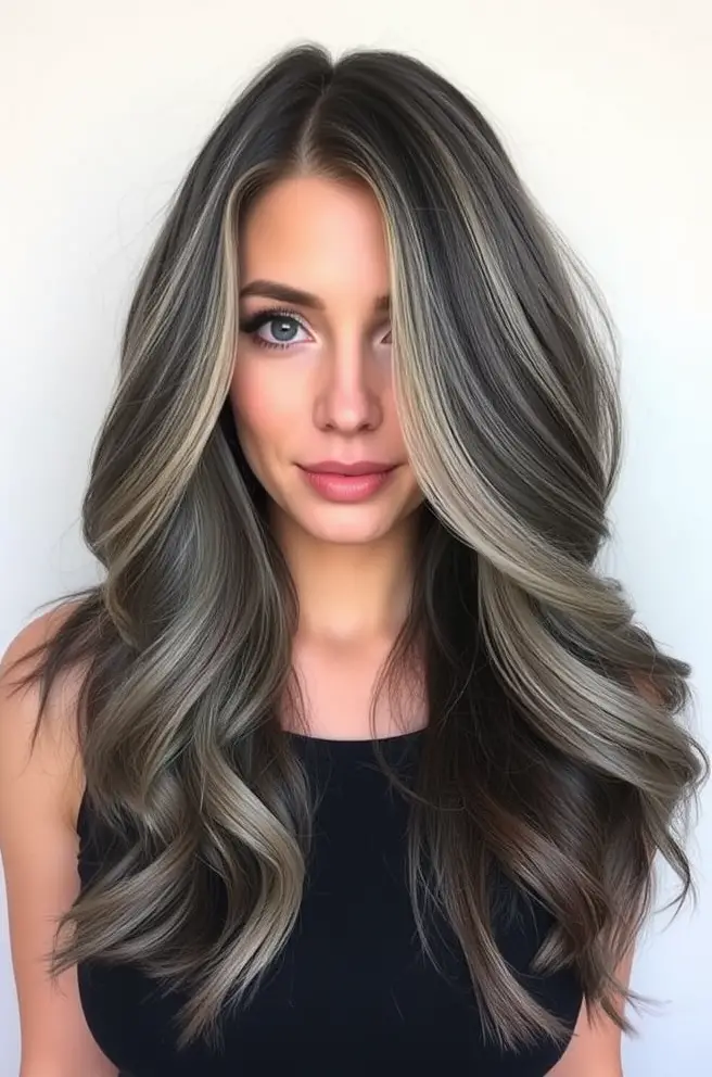 Unique Gray Blending Variations for Dark Hair