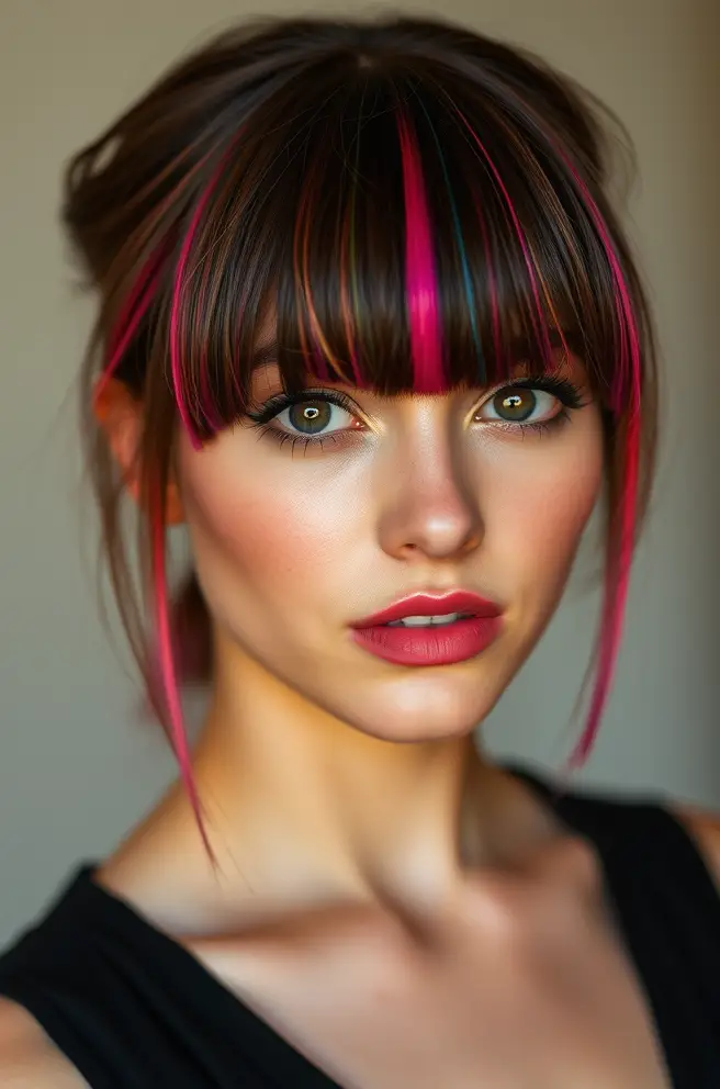 Vibrant Bangs with 4B Hair