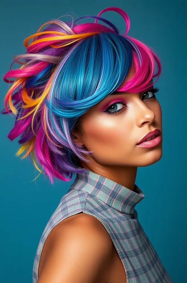 Vibrant Colorful Styles for 2C Hair