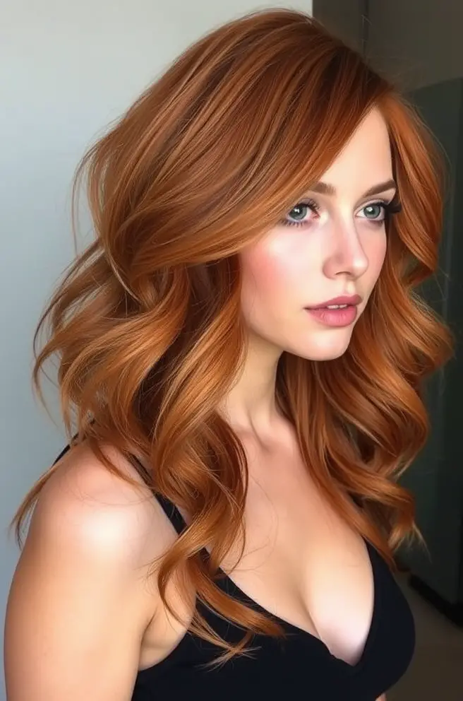 Vibrant Copper Hair Color for Wavy Textures