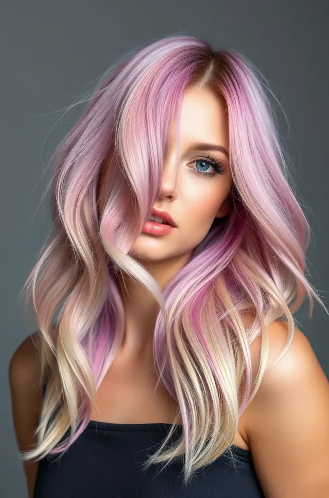 Vibrant Layered Hair in Pastel Shades for a Fun Update