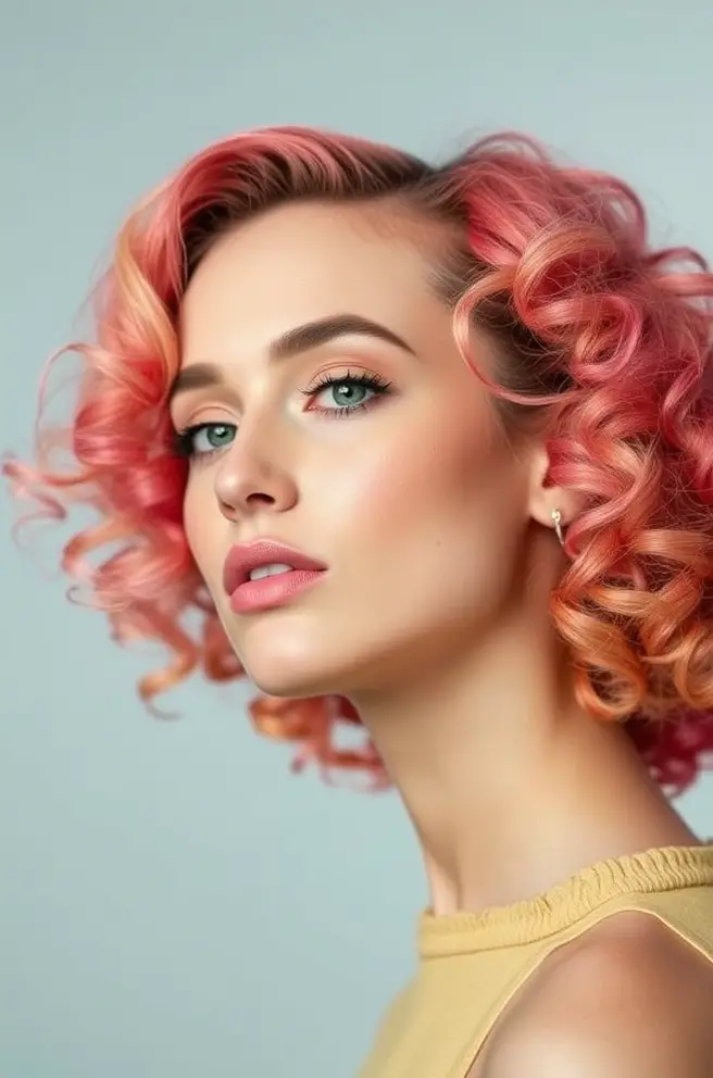 Vibrant Low Fade Curly Hair Option for a Colorful Change