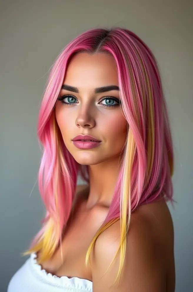 Vibrant Pink Lemon Hair Color Inspiration