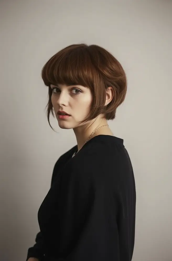 Vintage-Inspired Fringe Hair for Timeless Elegance