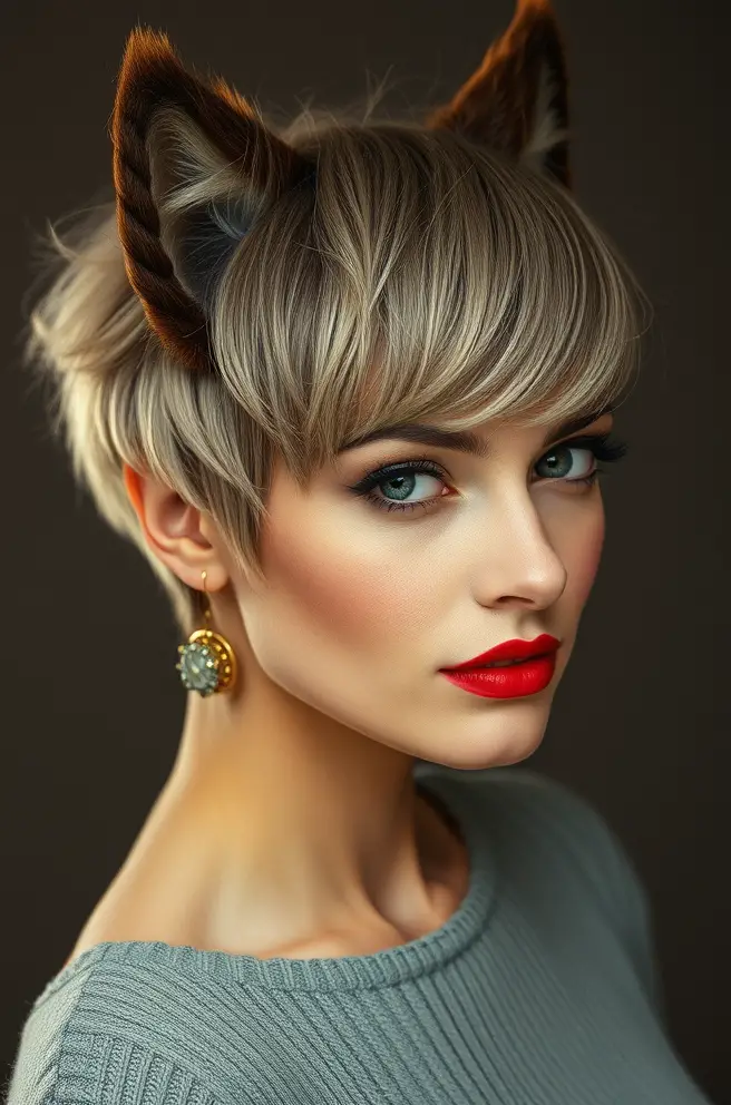 Vintage-Inspired Wolf Cut Hair for a Retro Vibe