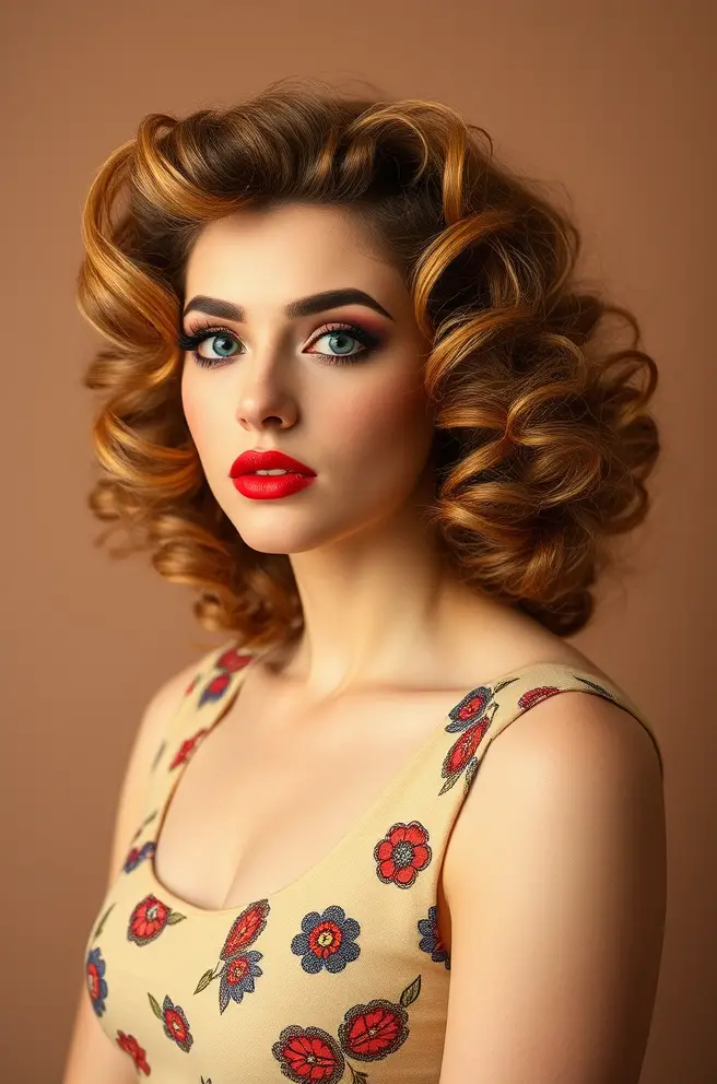 Vintage Wiggins Hair Retro Curls