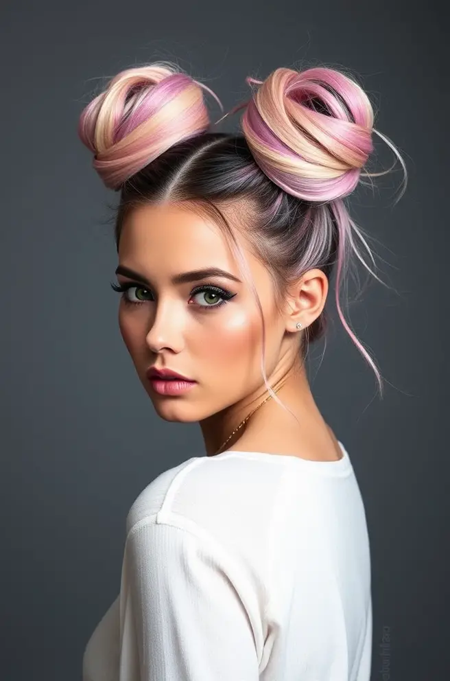 Whimsical Space Buns for 4B Hair